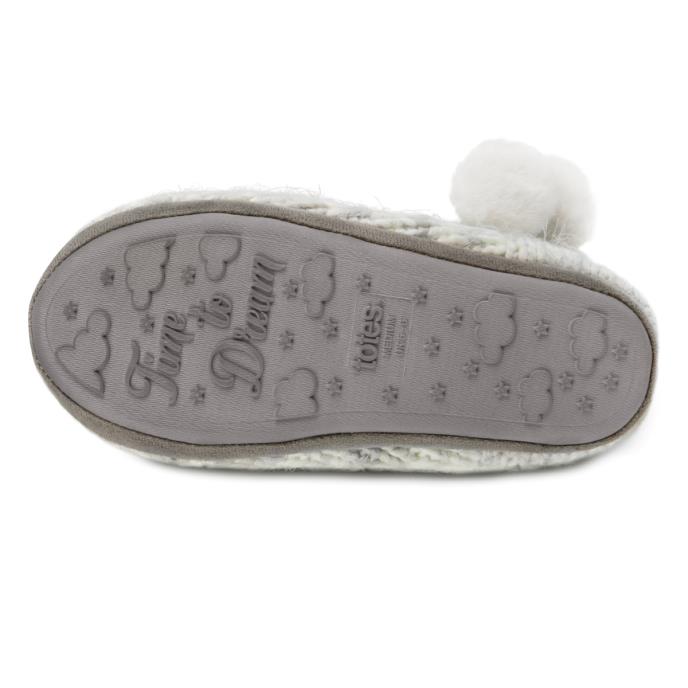 totes toasties® Ladies Space Dye Knitted Boot Slippers Grey Extra Image 6